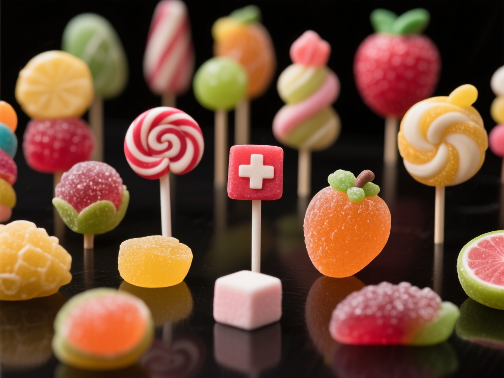 糖果派对:甜蜜梦幻糖果视觉盛宴全景展示 每一颗糖果都是一件小型雕塑,其形状和构造各异。糖果