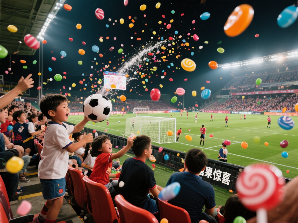 足球比赛中的糖果互动小惊喜
活动的重头戏自然是晚