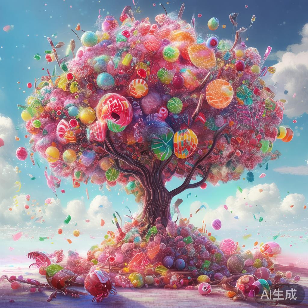 在主题中，糖果树不单是一棵普通的树，它象征着童话世