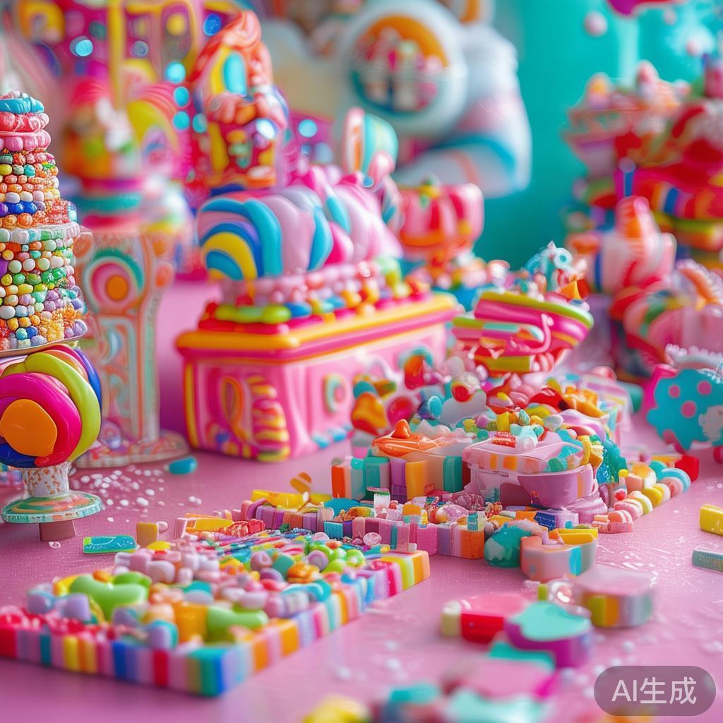 除了丰富的糖果展览，派对现场还设计了多样的趣味游戏